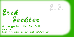 erik heckler business card